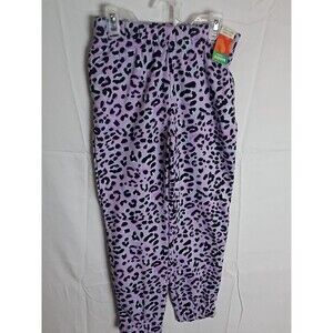 Girl's Size 10 Purple/BlackLeopard Print Fleece Jogger Pants
